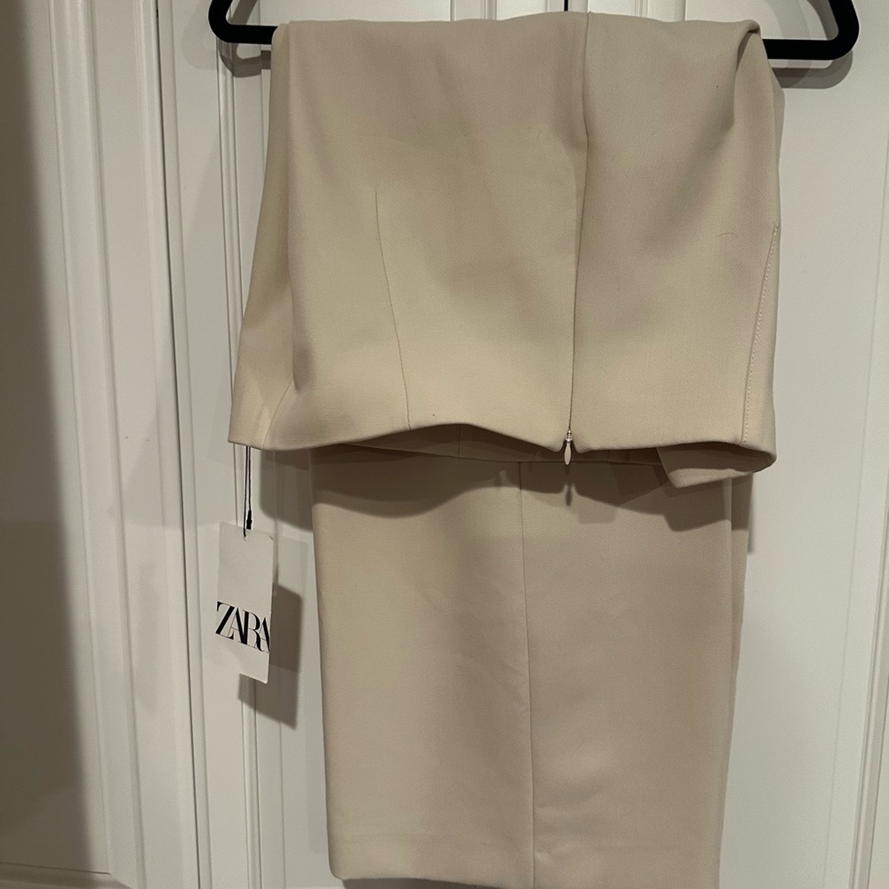 Zara Cream Dress Pants w/Side Zipper NWT